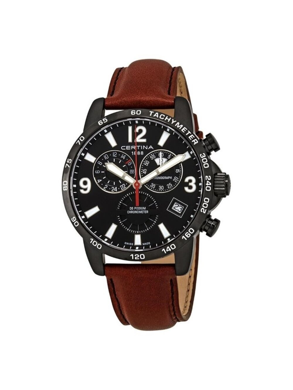 NWT Certina DS Podium Chronograph Black Dial Men's Watch